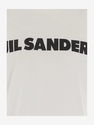 Jil Sander Crew Neck Long Sleeves T-shirt With Ribbed Collar And Printed Logo On The Front Clothing