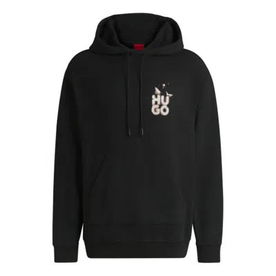HUGO BOSS RELAXED-FIT HOODIE IN FRENCH TERRY WITH SEASONAL ARTWORK 