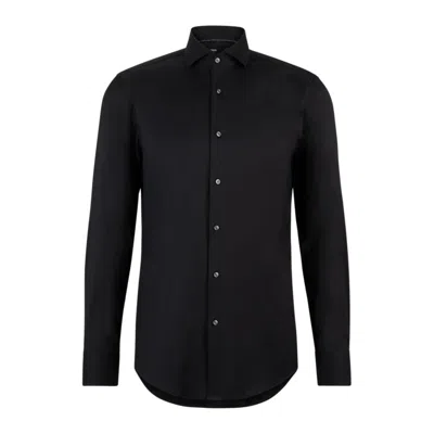 Hugo Boss Slim-fit Shirt In Easy-iron Cotton Poplin In Black