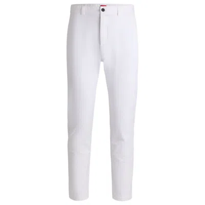 Hugo Boss Slim-fit Jeans In Black Mechanical-stretch Denim In White