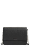 Michael Michael Kors 'large Daniela' Leather Crossbody Bag In Black/ Silver