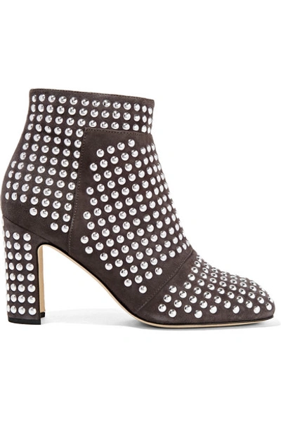 Shop Christopher Kane Studded Suede Ankle Boots