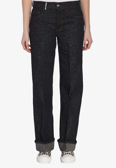 Burberry Straight Leg Jeans In Purple