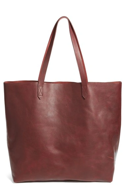Madewell 'transport' Leather Tote - Burgundy In Dark Cabernet