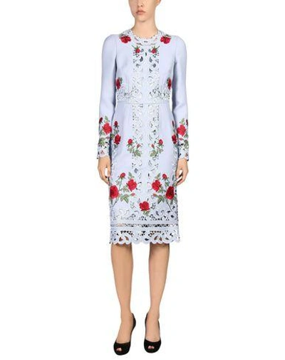 Shop Dolce & Gabbana Knee-length Dress In Sky Blue