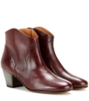 ISABEL MARANT DICKER LEATHER ANKLE BOOTS,P00189267