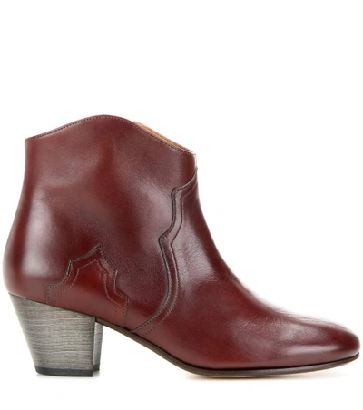 Shop Isabel Marant Dicker Leather Ankle Boots In Cogeac