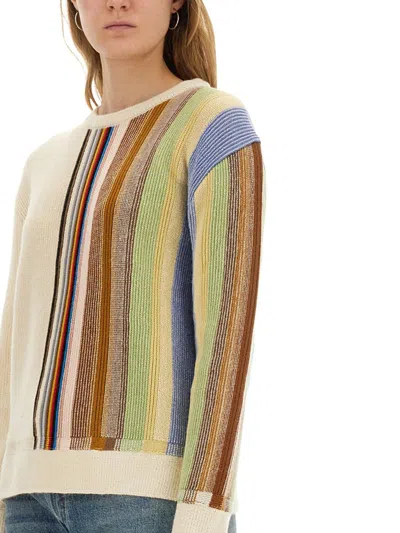Paul Smith Women's Gradient 'signature Stripe' Crew Neck Sweater Multicolour