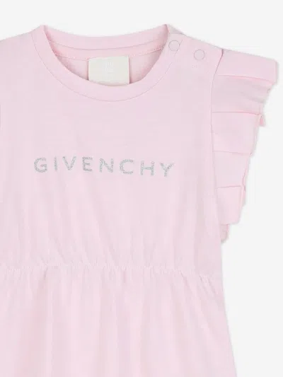 Givenchy Baby Girls Glitter Logo Jersey Dress In Pink