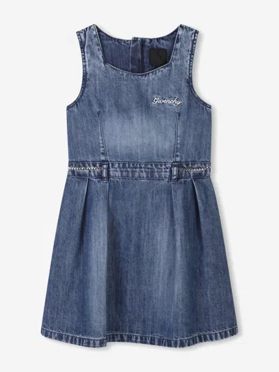 Givenchy Girls Sleeveless Denim Dress In Blue