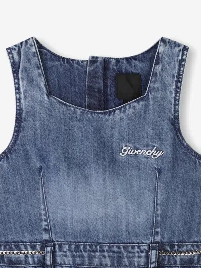 Givenchy Girls Sleeveless Denim Dress In Blue