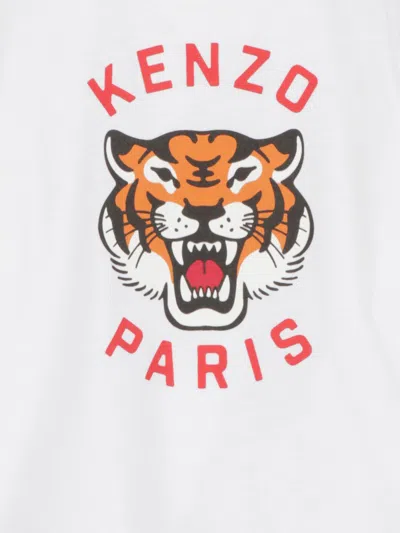 Kenzo Baby Tiger Logo T-shirt In White