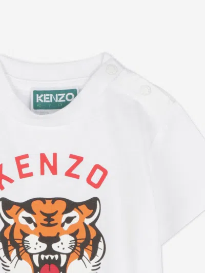 Kenzo Baby Tiger Logo T-shirt In White