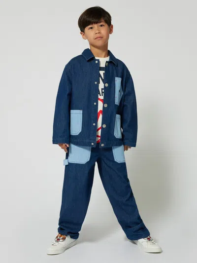 Kenzo Elasticated Straight-leg Jeans In Blue