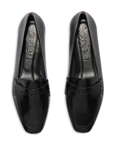 Aeyde Leather Penny Strap Loafers Rubber Sole