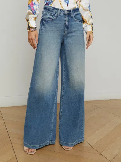 L Agence Quincy Wide-leg Jean In Blue