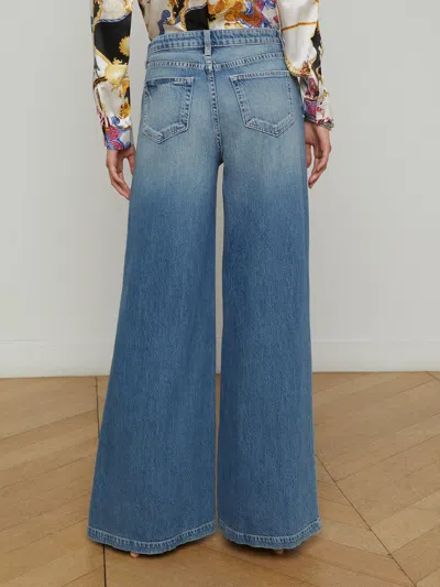 L Agence Quincy Wide-leg Jean In Blue