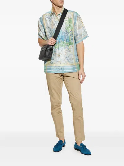 Etro Carrot Leg Trousers W Zipped Pockets
