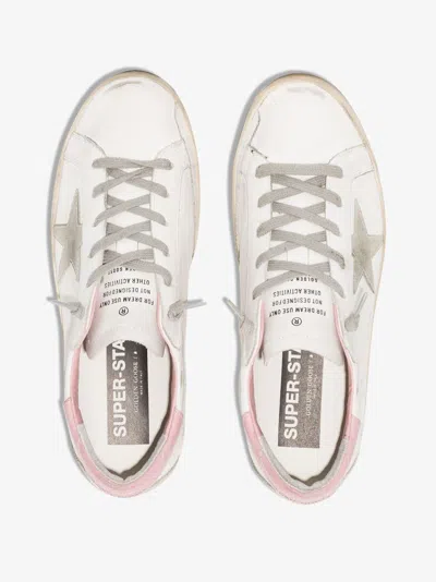 Golden Goose Super-star Used-effect Leather Sneakers With Suede Profiles