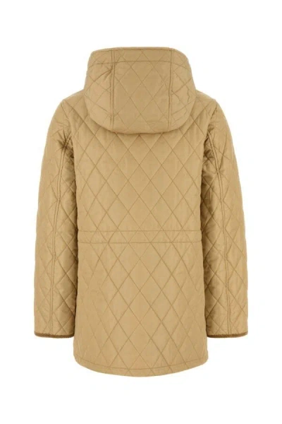 Burberry Quilted Corduroy-trim Parka In Brown
