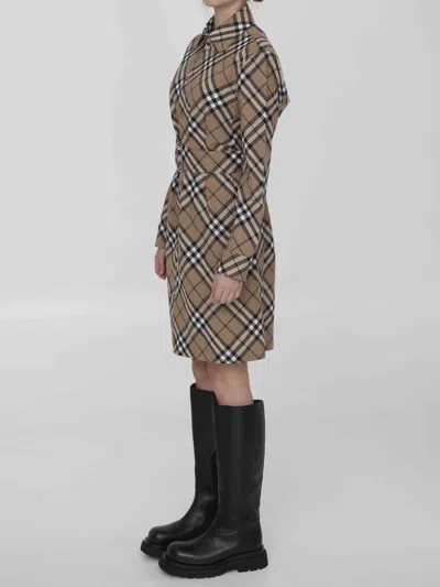 Shop Burberry Women Check Chemisier In Brown