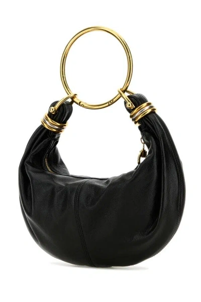 Chloé Chloe Black Leather Bracelet Handbag In Black