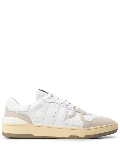 Lanvin Mesh And Leather Clay Sneakers With