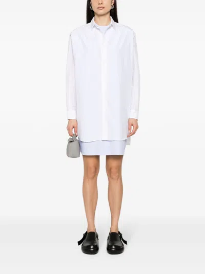Loewe Women Cotton And Silk Blend Shirt Dress In White