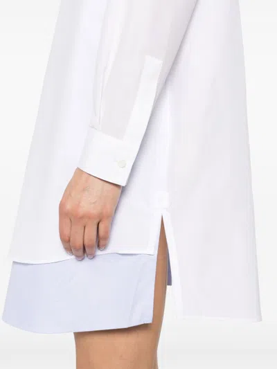 Loewe Women Cotton And Silk Blend Shirt Dress In White