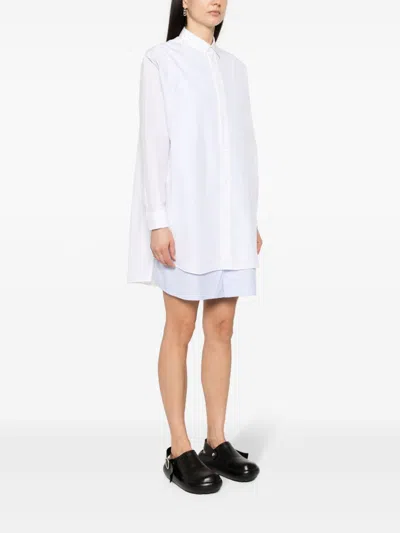 Loewe Women Cotton And Silk Blend Shirt Dress In White