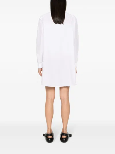 Loewe Women Cotton And Silk Blend Shirt Dress In White