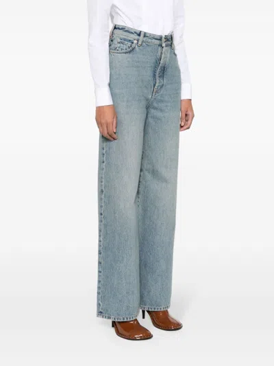 Loewe High Waist Denim Jeans With Wide Leg