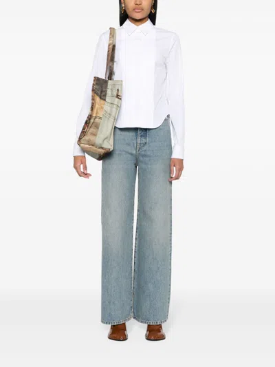 Loewe High Waist Denim Jeans With Wide Leg