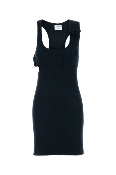 Courrèges Courreges Black Cotton Mini Dress In Black