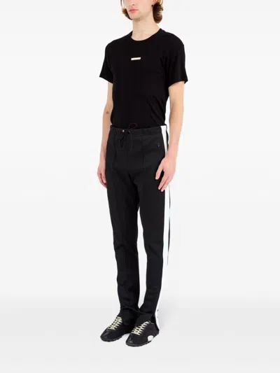 Maison Margiela Cotton Blend Trousers With Stripe Detailing