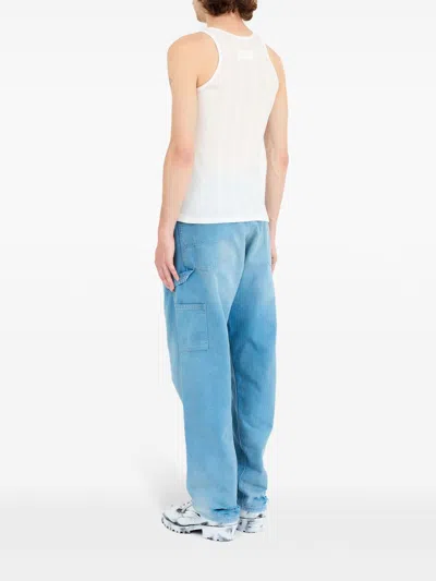 Maison Margiela Logo Cotton Blend Tank Top In Neutral