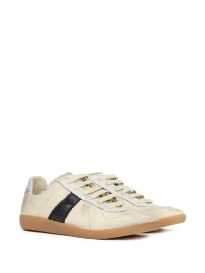 Maison Margiela Replica Leather And Suede-trimmed Twill Sneakers