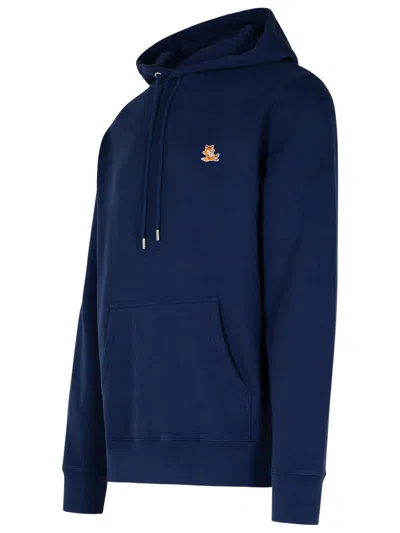Maison Kitsuné Blue Cotton Sweatshirt In Blue