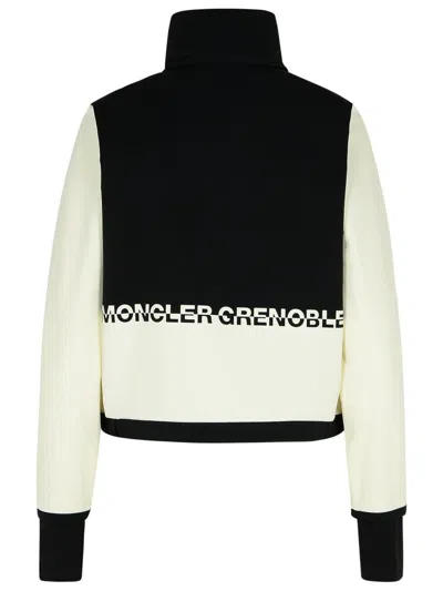 MONCLER MONCLER GRENOBLE WHITE POLYESTER BLEND SWEATSHIRT 