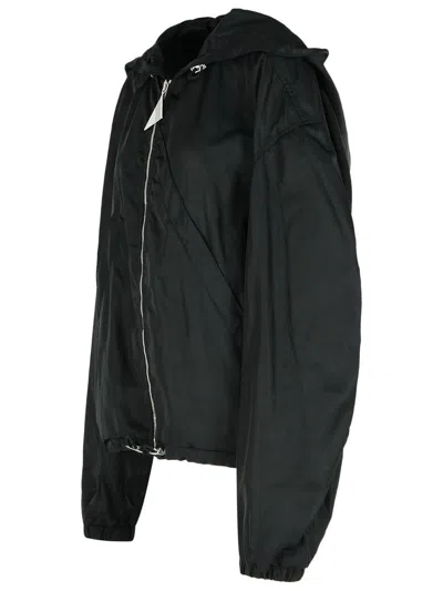 Attico The  Black Polyester Bomber Jacket In Black