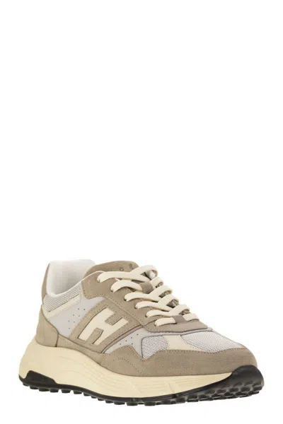 Hogan Men's Suede And Smooth Leather Hyperlight Sneakers In Beige