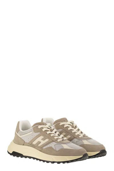 Hogan Men's Suede And Smooth Leather Hyperlight Sneakers In Beige