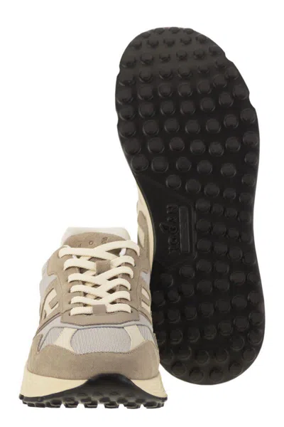 Hogan Men's Suede And Smooth Leather Hyperlight Sneakers In Beige