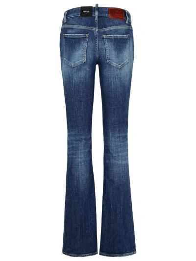 Dsquared2 Twiggy Mid-rise Flared Jeans In Navy