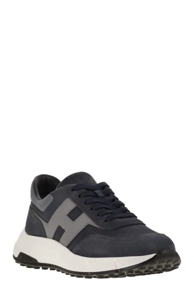 Hogan Hyperlight - Suede And Canvas Sneakers In Blue