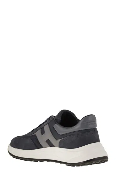Hogan Hyperlight - Suede And Canvas Sneakers In Blue