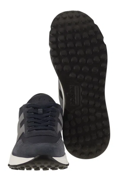 Hogan Hyperlight - Suede And Canvas Sneakers In Blue