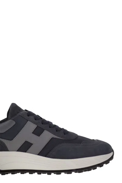 Hogan Hyperlight - Suede And Canvas Sneakers In Blue