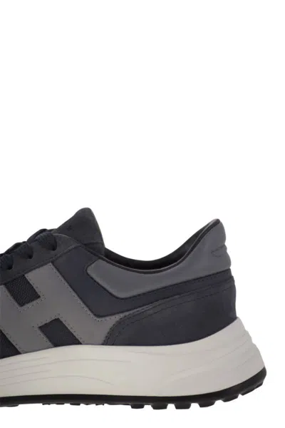 Hogan Hyperlight - Suede And Canvas Sneakers In Blue
