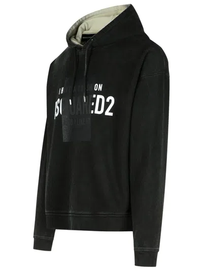 Dsquared2 Graphic Print Sweatshirt With Hood In Black